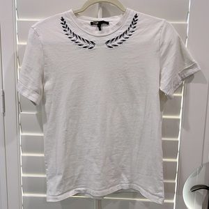 Maje white embroideries t-shirt